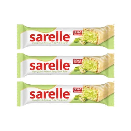 Sarelle Beyaz Çikolata Kaplı Antep Fıstıklı Gofret