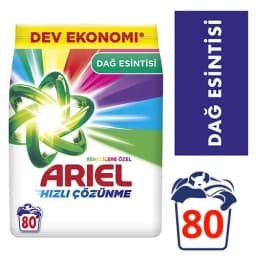 Ariel Toz Çamaşır Deterjanı Dağ Esintisi Renkliler 80 Yıkama