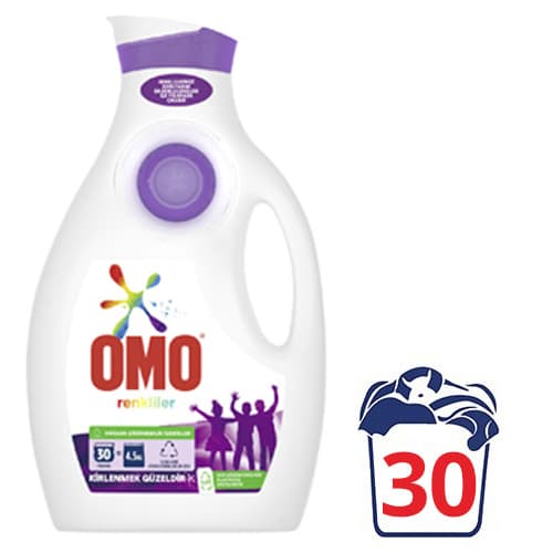 Omo Sıvı Çamaşır Deterjanı Renkliler 30 Yıkama