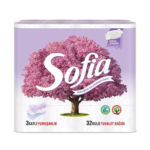 Sofia 3 Katlı Doğal Sabun Kokulu Tuvalet Kağıdı
