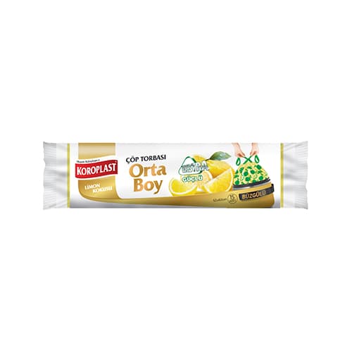 Koroplast Ekstra Güçlü Çöp Torbası Orta Boy Limon Kokulu