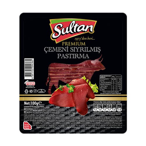 Sultan Dilimli Dana Çemeni Sıyrılmış Pastırma