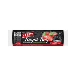 Stepy Çöp Torbası Siyah Büzgülü Çilek Büyük Boy