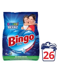 Bingo Matik Toz Çamaşır Deterjanı Renkli & Beyaz 26 Yıkama