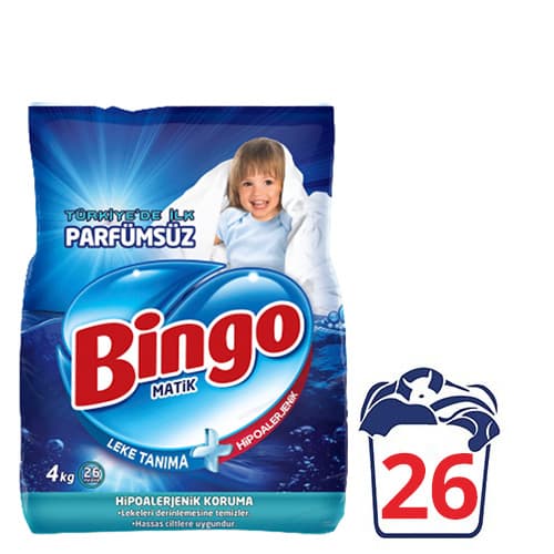 Bingo Matik Toz Çamaşır Deterjanı Parfümsüz 26 Yıkama