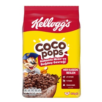 Kellogg's Coco Pops Kakaolu Mısır ve Buğday Gevreği 450 G