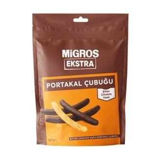 Migros Ektra Bitter Çikolata Kaplı Portakal Çubuğu 80 G
