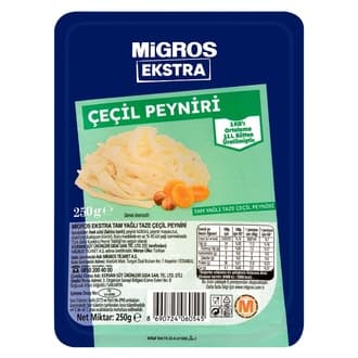 Migros Ekstra Tam Yağlı Taze Çeçil Peyniri 250 G