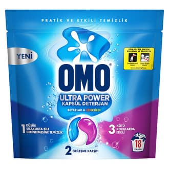 Omo Ultra Power Kapsül Deterjan 18 Kapsül 234 G