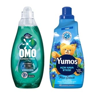 Omo Express Kötü Koku Karşıtı 1480 Ml + Yumoş Mavi Gelincik 1440 Ml