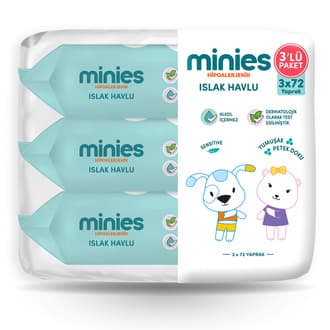 Minies Islak Havlu 3x72'li
