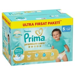 Prima Bebek Bezi Premium Care 5 Beden Junior Ultra Fırsat Paketi 11-16 kg 74 Adet