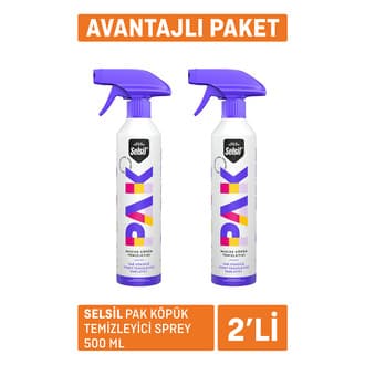 Selsil Pak Köpük Temizleyici Sprey 500Ml x 2
