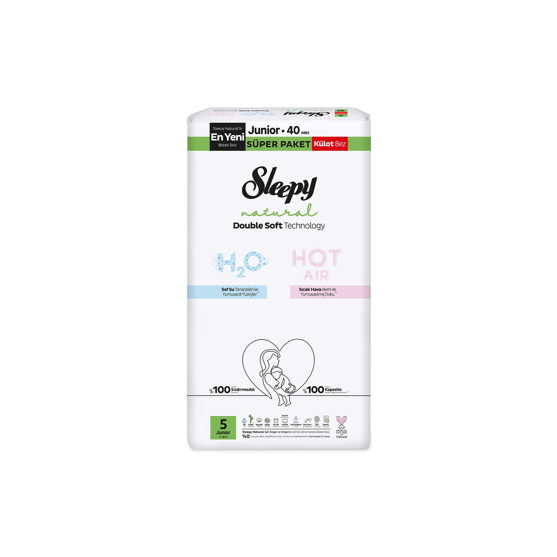 Sleepy Natural Double Soft 2'li Jumbo Külot Junior 40