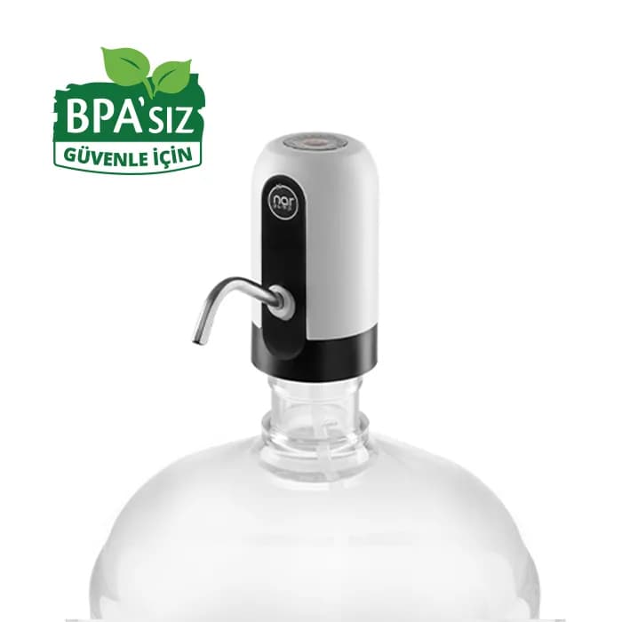 Narpump Beyaz USB Şarjlı Damacana Su Pompası