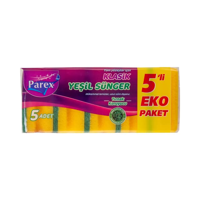 Parex Oluklu Klasik Yeşil Sünger