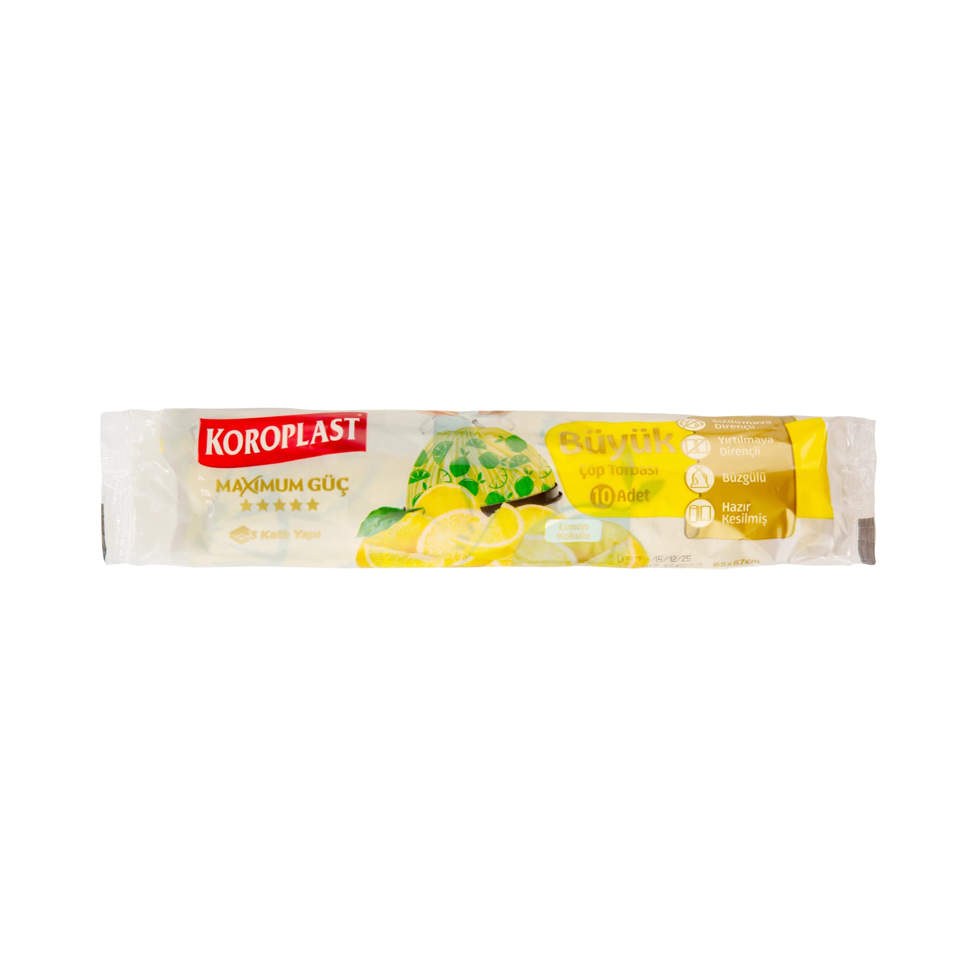 Koroplast Ekstra Güçlü Çöp Torbası Büyük Boy Limon Kokulu