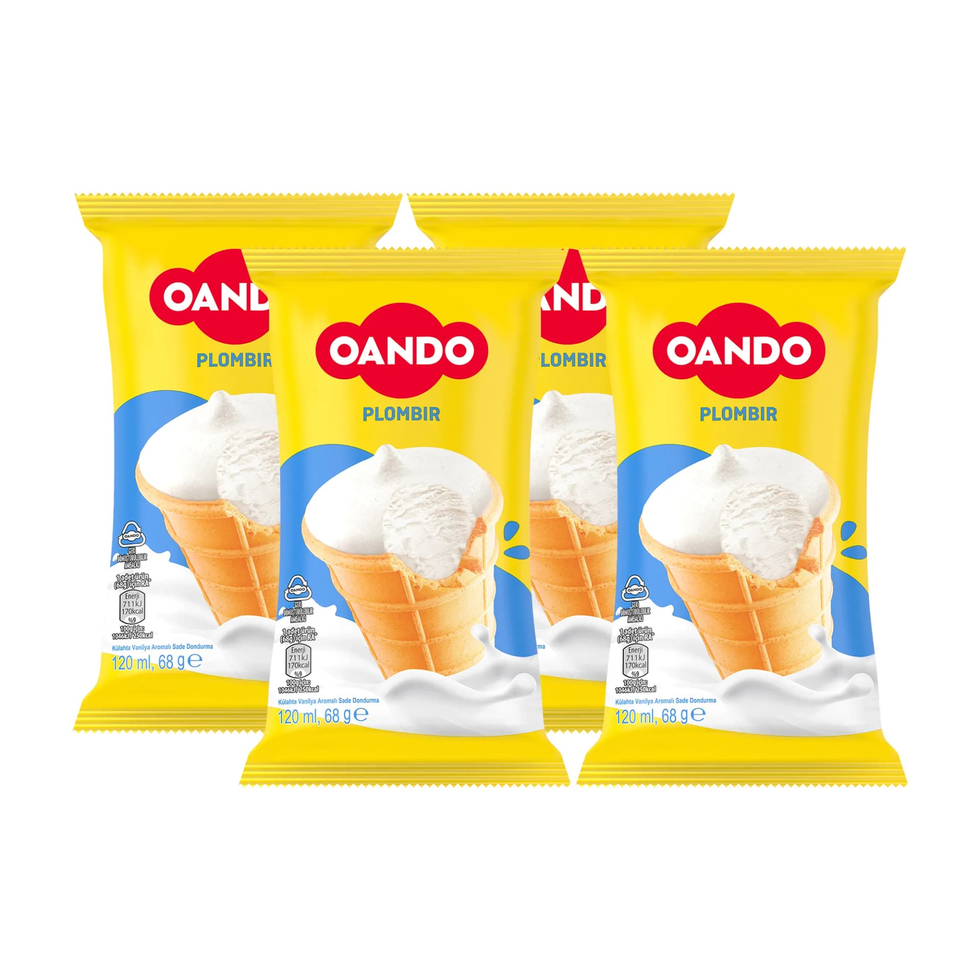 Oando Vanilyalı Plombır Dondurma Paketi
