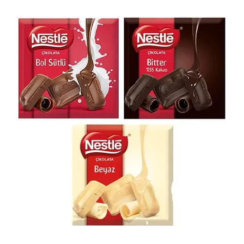 Nestle Sütlü, Dark ve Beyaz Çikolata
