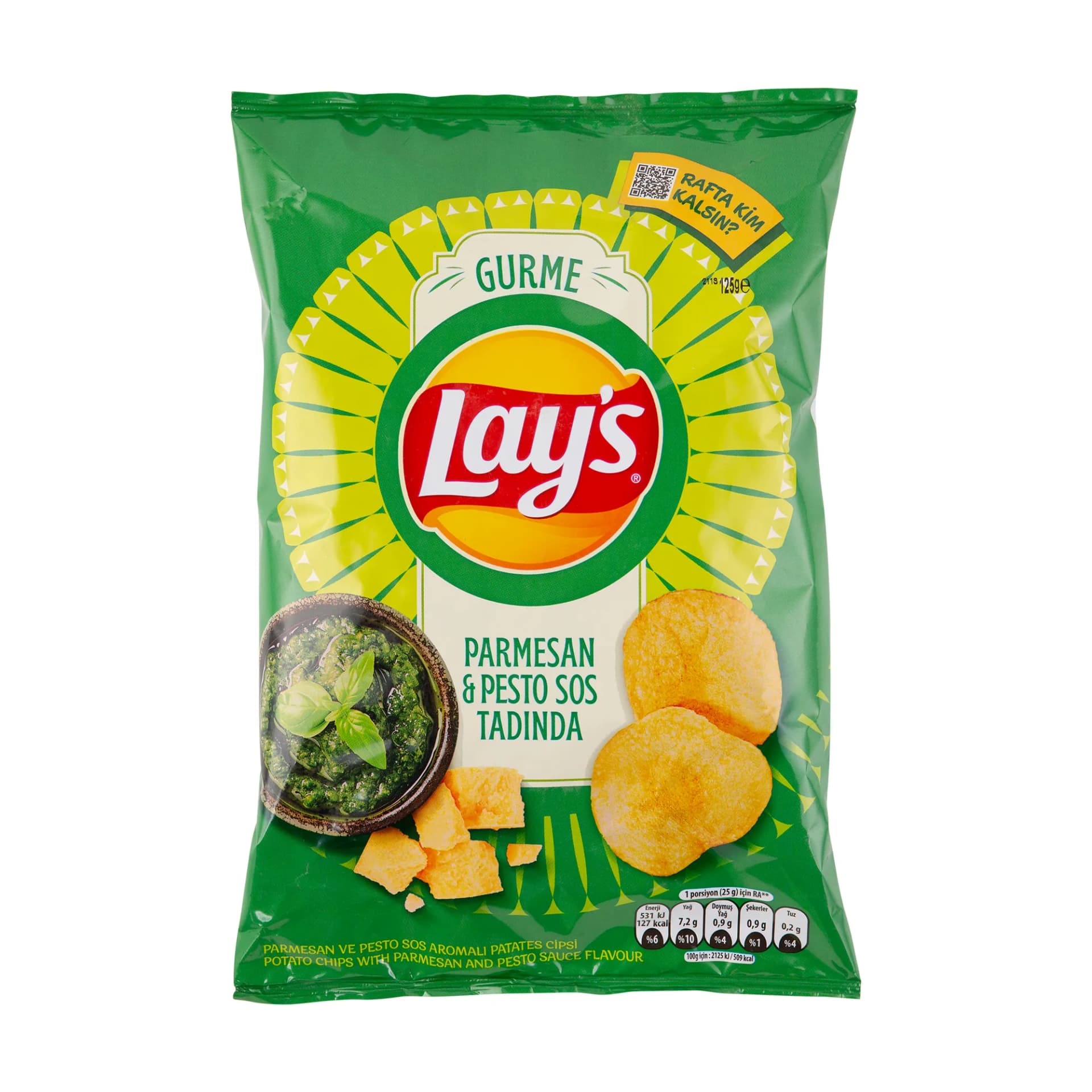 Lay's Parmesan ve Pesto Sos Aromalı Patates Cipsi Süper Boy