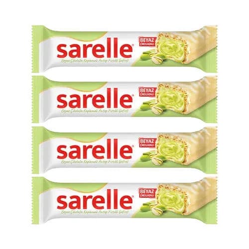Sarelle Beyaz Çikolata Kaplı Antep Fıstıklı Gofret
